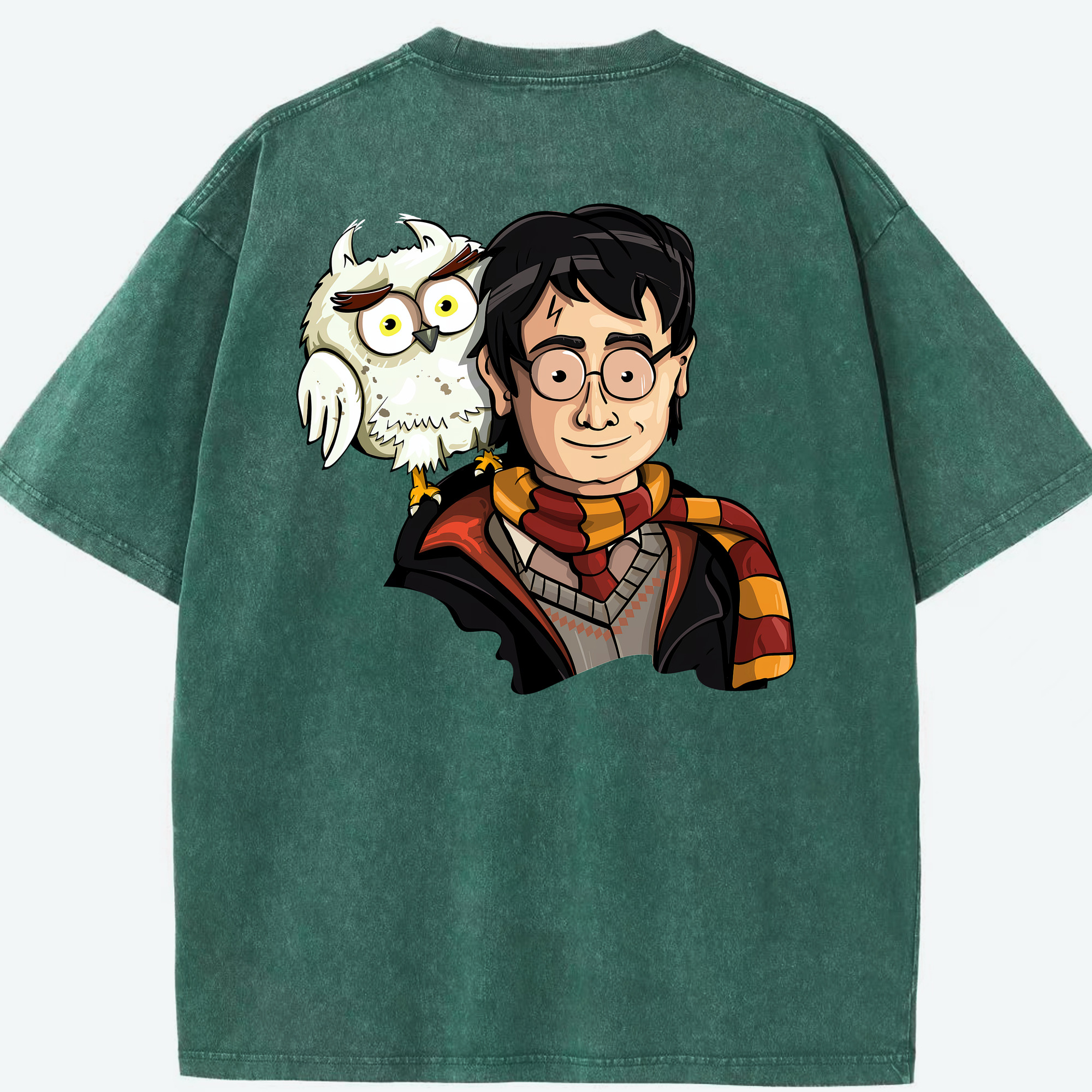 （画像用） Harry Potter ハリー・ポッターシリーズ 綿100% ヴィンテージ風 半袖Tシャツ（背面プリント）